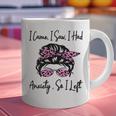 I Came I Saw I Had Anxiety So I Left Messy Bun Introvert Graphic Print Coffee Mug I Came I Saw I Had Anxiety So I Left Messy Bun Introvert Graphic Print Coffee Mug