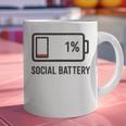 Social Battery 1 Shirt Introvert Anti Social Tee Gif Graphic Print Coffee Mug