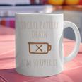 Social Battery Drain I'm So Over It Introvert Homebody Line Raglan Baseball Tee Graphic Print Coffee Mug