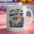 Sorry I Can’t Go I’m An Indoor Cat Couch Introvert Cat Graphic Print Coffee Mug