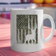 US Flag Deer Elk Buck Camoflage Hunting Hunter Dad Grandpa Graphic Print Coffee Mug