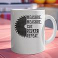 Woodworking Dad Measure Cut Swear Handyman Fathers Day Graphic Print Coffee Mug