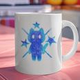 Yk2 Grunge Earthy Blue Cat With Stars Tomboy 90s Nostalgia Graphic Print Coffee Mug Yk2 Grunge Earthy Blue Cat With Stars Tomboy 90s Nostalgia Graphic Print Coffee Mug