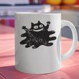 Yk2 Grunge Scary Cat With Tail Tomboy 90s Nostalgia Indie Graphic Print Coffee Mug