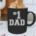 1 Dad Number One Father's Day Vintage Style Graphic Print Coffee Mug