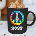 2033 Graduation Class Year Tie Dye Peace Sign Graphic Print Coffee Mug