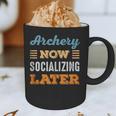 Archery Now Minimal Socializing Introvert Vintage Graphic Print Coffee Mug