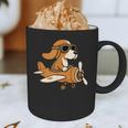 Beagle Flying a Plane Pilot Airplane Dog Mom Dad Graphic Print Coffee Mug