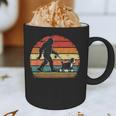 Bigfoot Walking a Dog Bernedoodle Dog Dad Graphic Print Coffee Mug