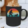 Bigfoot Walking a Dog Corgi Lovers Dog Dad Graphic Print Coffee Mug