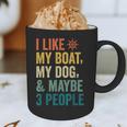 I Like My Boat Dog And Maybe 3 People Retro Sailor Dad Graphic Print Coffee Mug