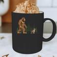 Boston Terrier Bigfoot Dog Walking Dog Mom Dad Kids Graphic Print Coffee Mug