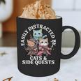 Cats Side Quest Distracted Tabletop Men Women Kids Dad Graphic Print Coffee Mug