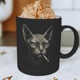 Cigarette Smoking Sphynx Cat Meme Stupid For Dad Graphic Print Coffee Mug