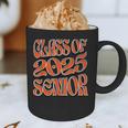 Class Of 2025 Senior Orange And Student Graduation Graphic Print Coffee Mug