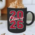 Class Of 2026 Graduation Red With Varsity Letters Graphic Print Coffee Mug