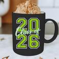 Class Of 2026 Graduation Varsity Lime Green Letters Graphic Print Coffee Mug