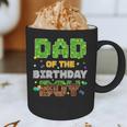 Dad Of The Birthday Boy Pixel Gamer Party Matching Family Graphic Print Coffee Mug