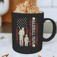 Father's Day Baseball Papa USA Flag Dad Men Baseball Graphic Print Coffee Mug