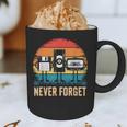 Never Forget Retro 80s 90s Floppy VHS Cassette Nostalgia Graphic Print Coffee Mug