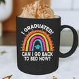 I Graduated Can I Go Back To Bed Now Graduation Hat Rainbow Graphic Print Coffee Mug