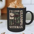Grandpa Veteran Fathers Day Dad Veteran Camo American Flag Graphic Print Coffee Mug