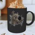 Grey Cat Torn Cloth Cat Dad Cat Mom Cat Lover Graphic Print Coffee Mug