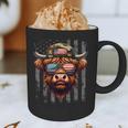Highland Cow 4th July USA Flag Dad Father America Men Boys Graphic Print Coffee Mug