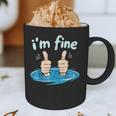 I'm Fine Drowning Thumbs Up Introvert Meme Humor Graphic Print Coffee Mug