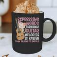 Introvert Guitarist Expressing Words Through Guitar Melody Graphic Print Coffee Mug Introvert Guitarist Expressing Words Through Guitar Melody Graphic Print Coffee Mug