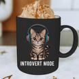 Introvert Mode Cat With Headphones Kitten Lover Graphic Print Coffee Mug Introvert Mode Cat With Headphones Kitten Lover Graphic Print Coffee Mug