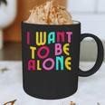 Introvert I Want To Be Alone Retro Wavy Graphic Print Coffee Mug Introvert I Want To Be Alone Retro Wavy Graphic Print Coffee Mug
