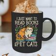 I Just Want To Read Books And Pet Cats Introvert Graphic Print Coffee Mug
