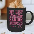 My Last First Day Senior 2026 Coquette Pink Bow Graduation Graphic Print Coffee Mug