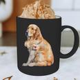 I Love Dad Patriotic Golden Retriever Canine Dog Lover Graphic Print Coffee Mug