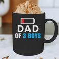 Matching Father's Day Low Battery Dad Of 3 Boys Graphic Print Coffee Mug