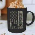 Mini Bernedoodle Dad Camo USA Flag DESIGN ON BACK Graphic Print Coffee Mug