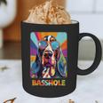 Mom & Dad Of a Basshole Basset Hound With Glasses -Adults Short Sleeve Graphic Print Coffee Mug