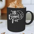 Number 15's Biggest Fan Shirt Basketball Player Mom Dad Graphic Print Coffee Mug