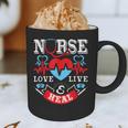 Nurse Live Love Heal Graduation Appreciation Valentines Day Graphic Print Coffee Mug