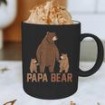 Papa Bear Dad Two Cubs Daddy Bear 2 Kids Father's Day Graphic Print Coffee Mug