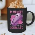 Pastel Goth In Memory Of My Social Life Coffin & Pink Roses Graphic Print Coffee Mug Pastel Goth In Memory Of My Social Life Coffin & Pink Roses Graphic Print Coffee Mug