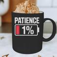 Patience 1 Battery Low Mood Tired Introvert Humor Graphic Print Coffee Mug
