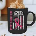 Pink In Memory Of Sister Breast Cancer Awareness Flag Graphic Print Coffee Mug