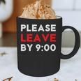 Please Leave By 9 Introvert Party Anti-Social Birthday Graphic Print Coffee Mug