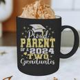 Proud Parent Of Two 2024 Graduate Class 2024 Graduation Graphic Print Coffee Mug