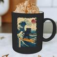Pug Japanese Kanagawa Wave Surfing Japan Mom Dad Kids Graphic Print Coffee Mug
