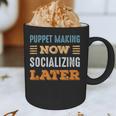 Puppet Making Now Minimal Socializing Introvert Vintage Graphic Print Coffee Mug