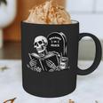 READING IN PEACE RIP Introvert Skeleton Read Book Meme Graphic Print Coffee Mug READING IN PEACE RIP Introvert Skeleton Read Book Meme Graphic Print Coffee Mug