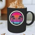 Retro 80s Synthwave Sunset & Palm Trees Retro Nostalgia 80s Graphic Print Coffee Mug
